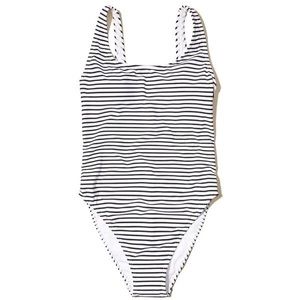 Nautical stripe one piece swimsuit